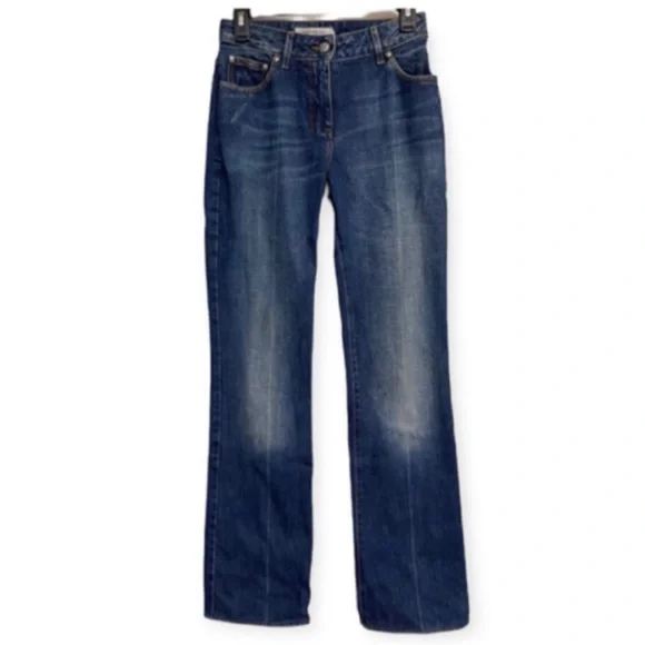 ✨Authentic Extremely Rare Yves Saint Laurent YSL Logo Blue Denim Jeans Pants